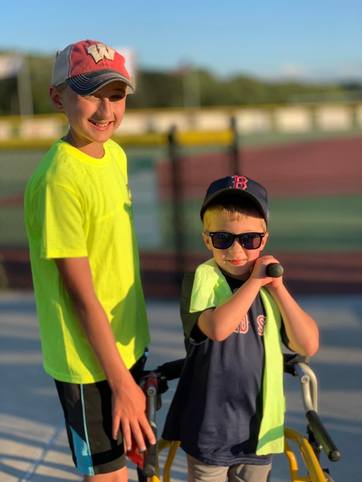 Miracle-League-of-Dane-County-baseball Batter and buddy for Miracle League baseball